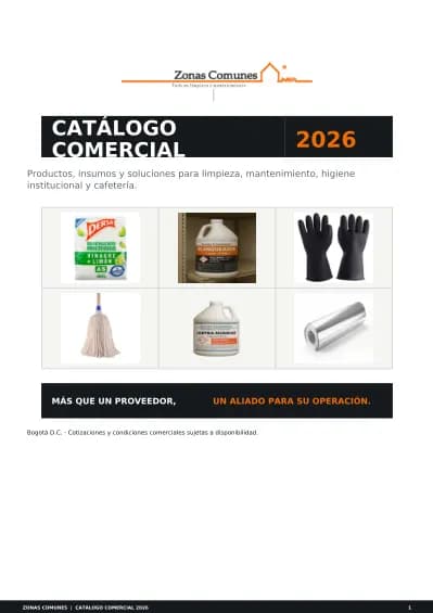 Catálogo Comercial 2026 Zonas Comunes cover