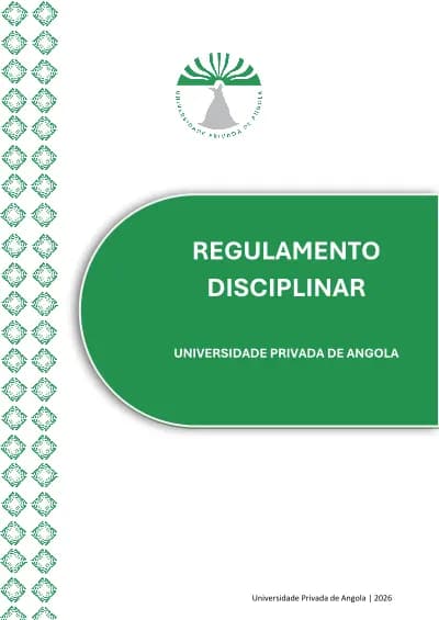 Regulamento Disciplinar da Universidade Privada de Angola cover