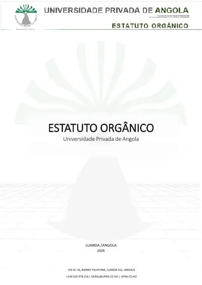 Estatuto Orgânico da Universidade Privada de Angola cover
