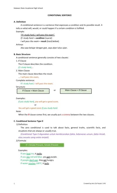 Conditional Sentence cover