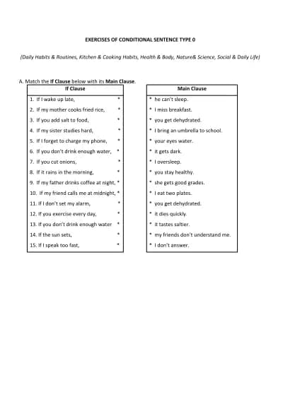 EXERCISES OF CONDITIONAL SENTENCE TYPE 0 & 1 cover