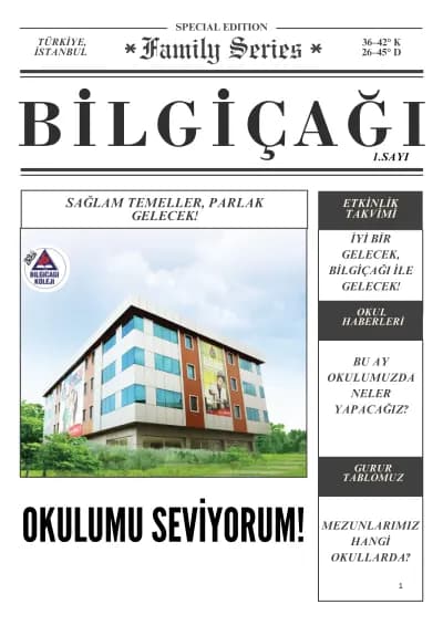 Bilgiçağı Koleji Öğrenci Gazetesi 1. Sayı cover